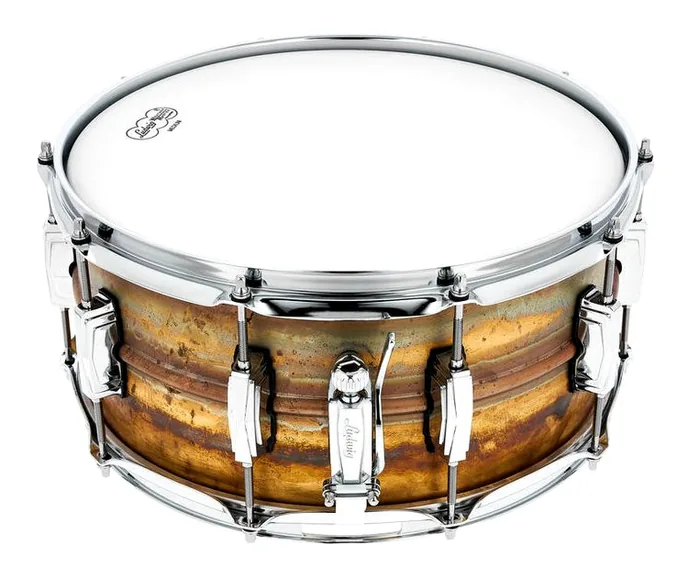 Ludwig 14"x6,5" Raw Brass Phonic, sur fond neutre, photo 3