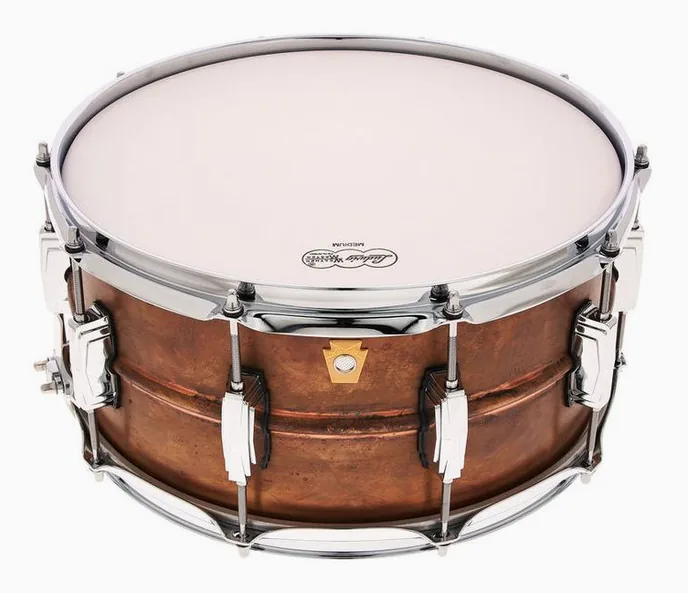 Ludwig 14"x6,5" Raw Copper Phonic, vue de face