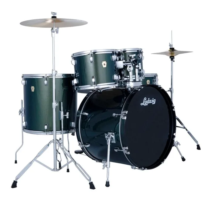 Ludwig Accent Drive 5pc Jade Dust, sur fond neutre