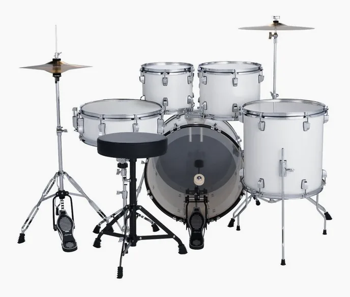 Ludwig Accent Fuse 5pc Snow Dust, vue de trois quarts, photo 3