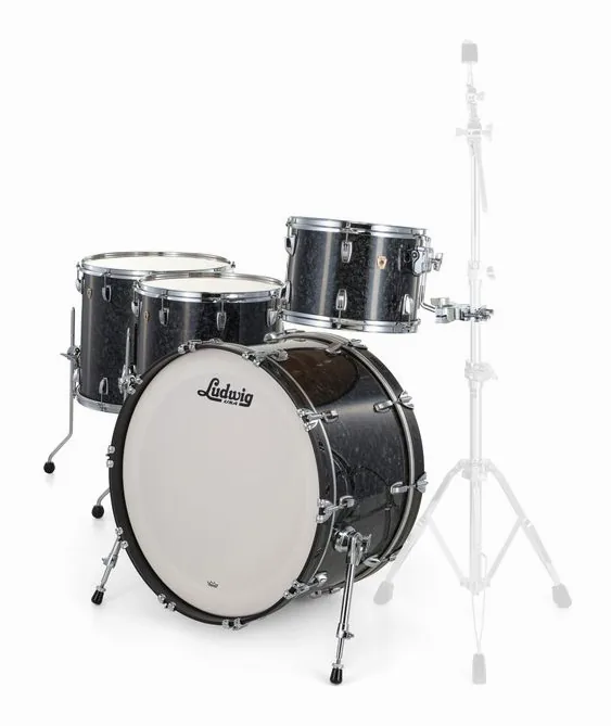 Ludwig Classic Maple 4pcs 24" Ebony P, vue de face