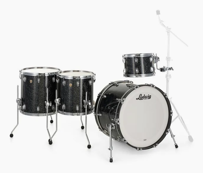 Ludwig Classic Maple 4pcs Ebony Pearl, vue de face, photo 3