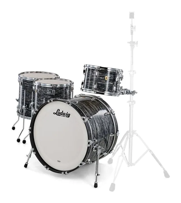 Ludwig Classic Maple 4pcs V. Black Oy, vue de près, de face