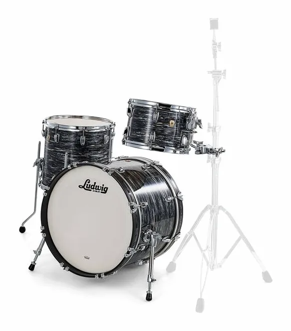 Ludwig Classic Maple Downbeat Black O, de face sur fond neutre