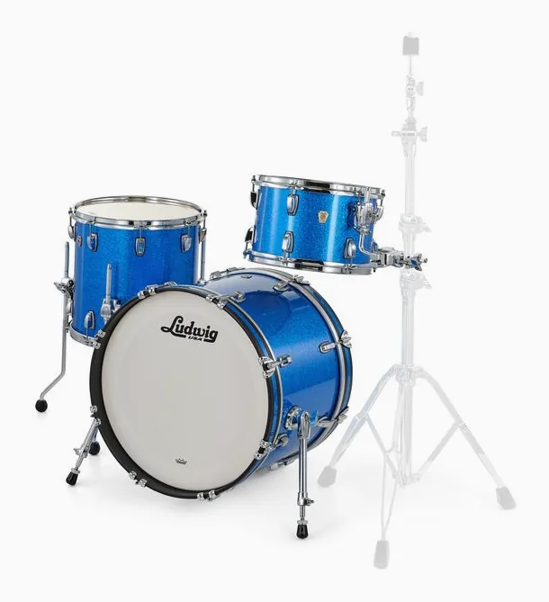 Ludwig Classic Maple Downbeat Blue S., de face sur fond neutre