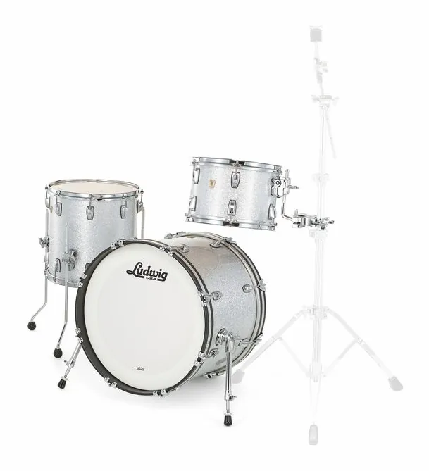 Ludwig Classic Maple Downbeat Silver, vue de face