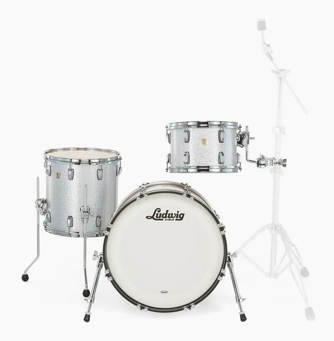 Ludwig Classic Maple Downbeat Silver, vue de près, photo 2