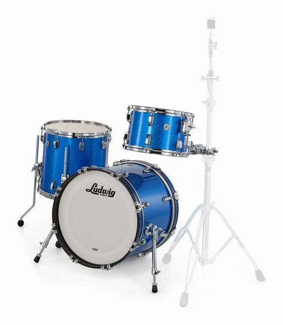 Ludwig Classic Maple Jazz. Blue Sp., de face sur fond neutre
