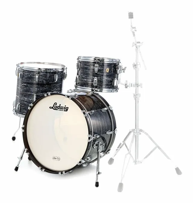 Ludwig Classic Maple Rock Black Oy., sur fond neutre