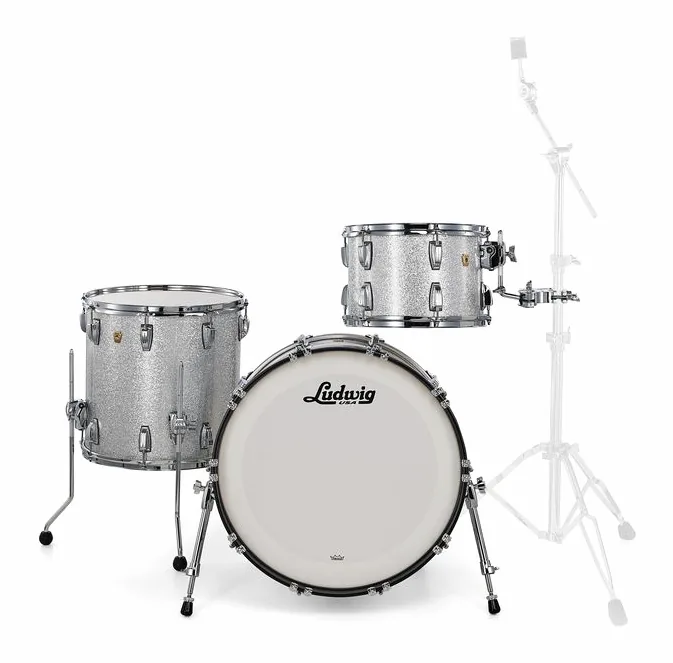 Ludwig Classic Maple Rock Silver Sp., de face sur fond neutre