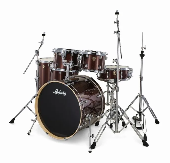 Ludwig Evolution 22" 6pc Caramel Spkl, sur fond neutre