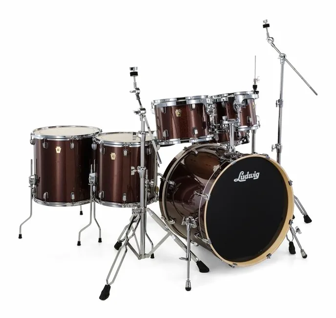 Ludwig Evolution 22" 6pc Caramel Spkl, vue de trois quarts, photo 3