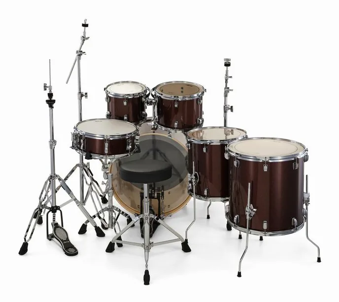 Ludwig Evolution 22" 6pc Caramel Spkl, vue de trois quarts, photo 4