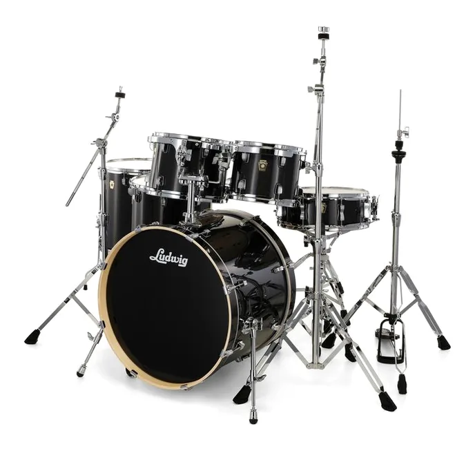 Ludwig Evolution 22" 6pc Moon Dust, vue de près, de face