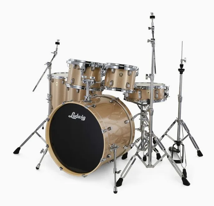 Ludwig Evolution 22" 6pc Prosec. Spkl, sur fond neutre