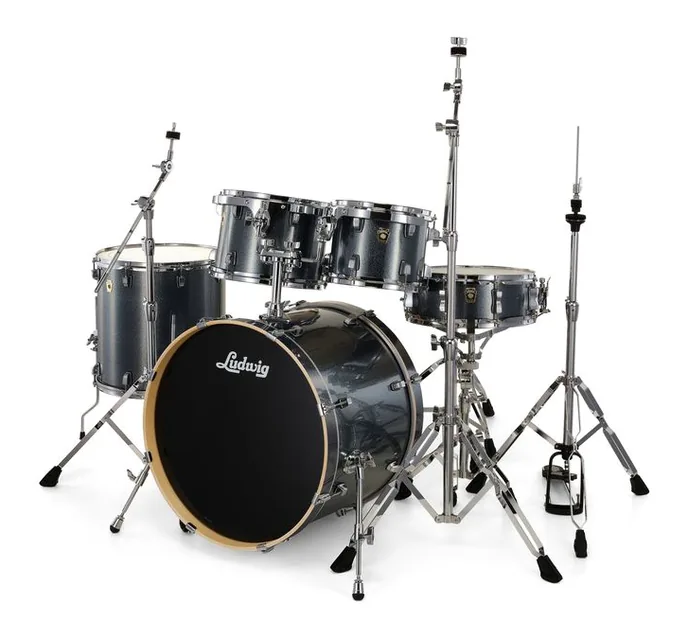 Ludwig Evolution 22" Atlantic Sparkle, vue de près, photo 2