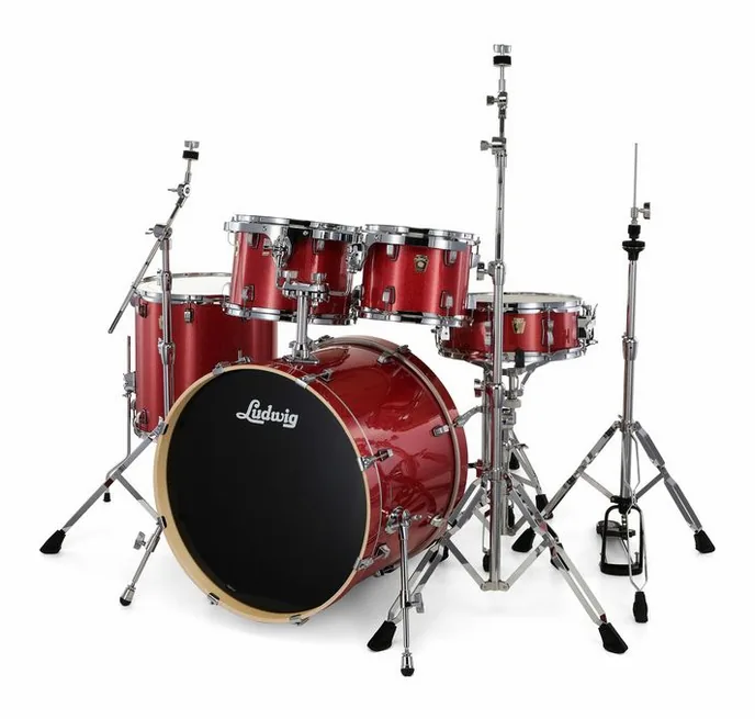 Ludwig Evolution 22" Crimson Sparkle, vue de profil, photo 2