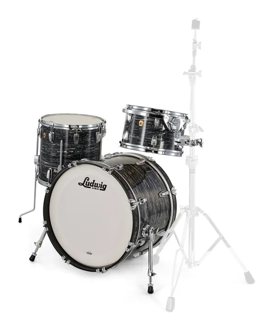 Ludwig Legacy Maple Downbeat Black Oy, de face sur fond neutre