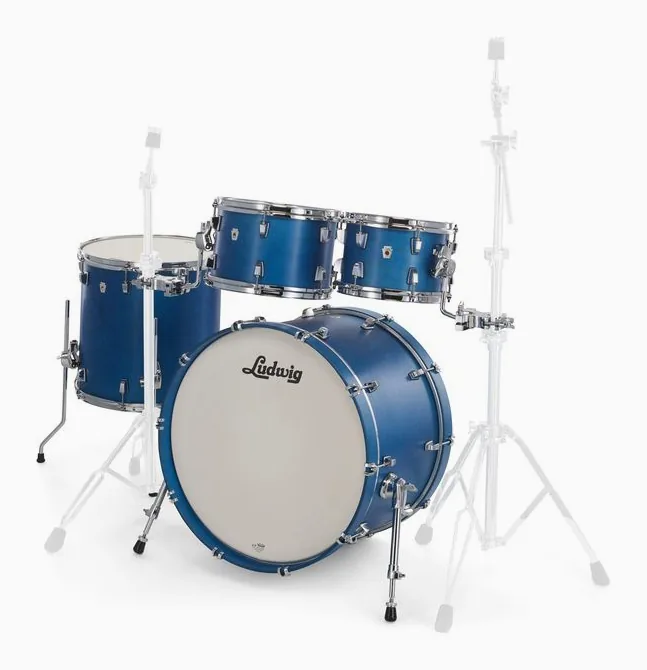 Ludwig NeuSonic Mod2 4pc Set S.Blue, de face sur fond neutre