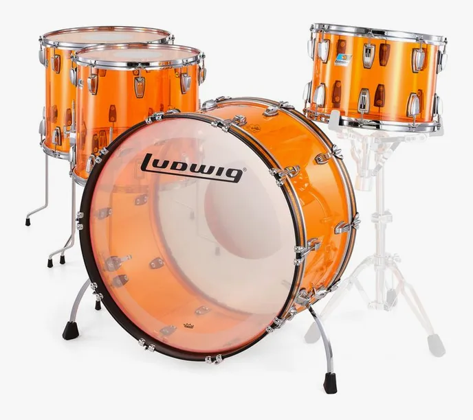 Ludwig Vistalite ZEP Set Amber, sur fond neutre