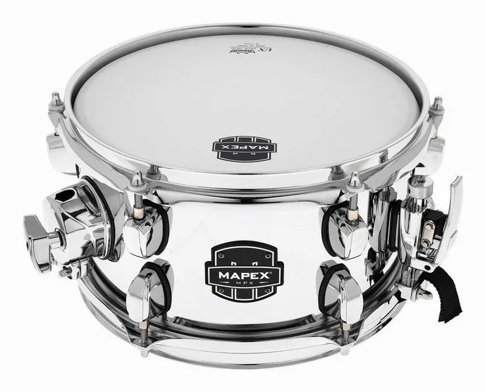 Mapex 10"x5,5" MPX Steel Snare CN, de face sur fond neutre