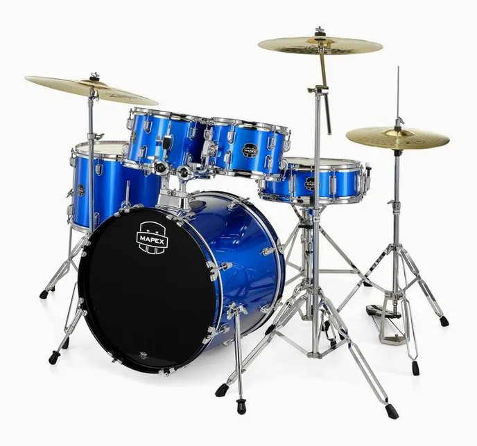 Mapex Comet Pro Pack 20" Indigo Blue, de face sur fond neutre