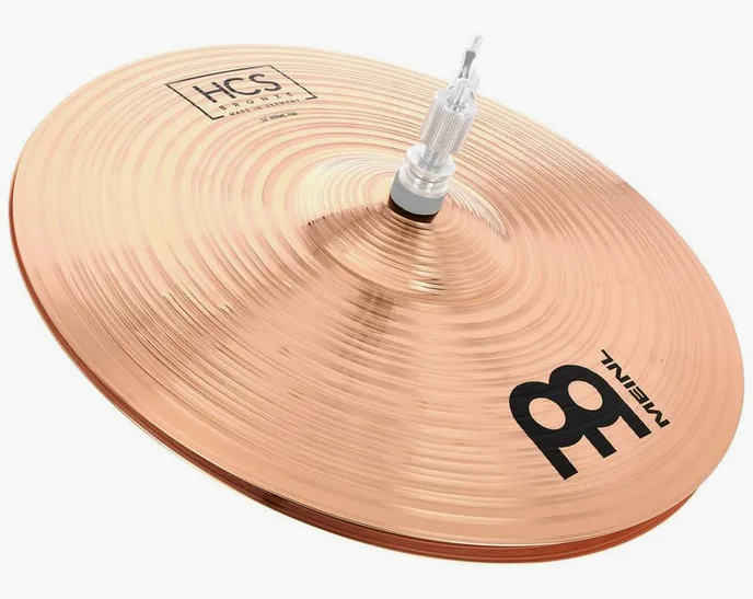 Meinl 13" HCS Bronze Hi-Hat, de face sur fond neutre