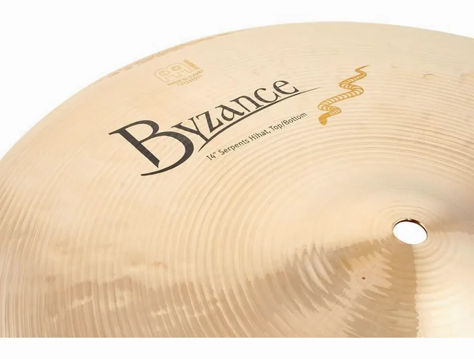 Meinl 14" Byzance Serpents Hi-Hat, vue de trois quarts, photo 4