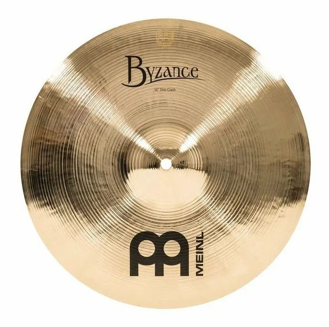 Meinl 14" Byzance Thin Crash Brill., vue de profil, photo 2