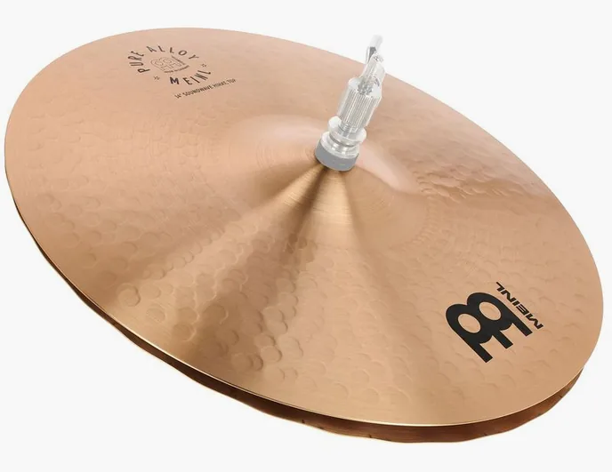 Meinl 14" Pure Alloy Soundwave Hats, de face sur fond neutre
