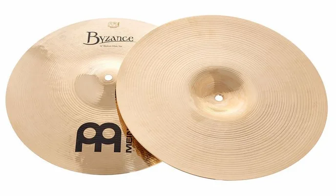 Meinl 14"Byzance Medium HiHat Brill., vue de trois quarts, photo 3