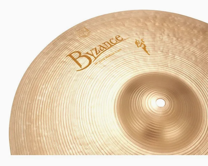Meinl 18" Byzance Sand Medium Crash, vue de profil, photo 3