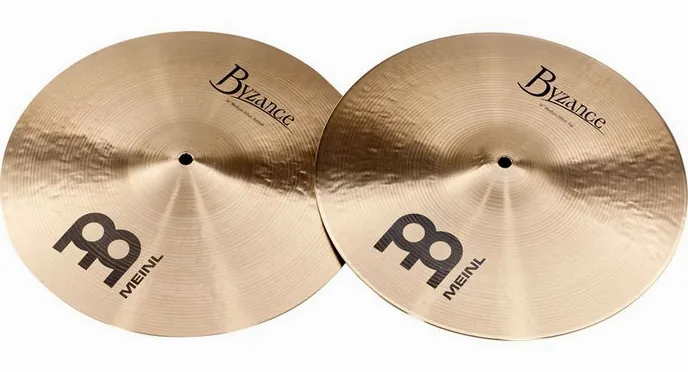 Meinl 14" Byzance Hi-Hat Medium, vue de près, de face