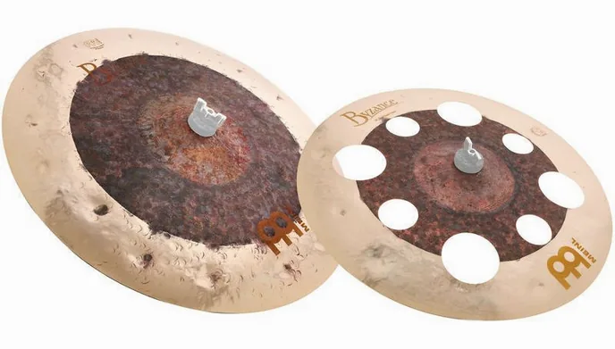 Meinl Byzance Dual Crash Cymbal Set, de face sur fond neutre