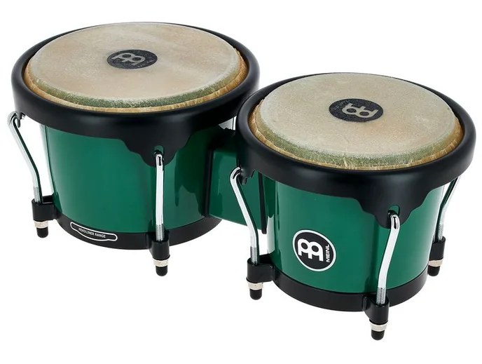 Meinl HB50FG Journey Bongo Green, de face sur fond neutre