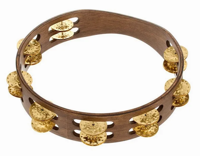 Meinl TA2V-WB Tambourine, de face sur fond neutre
