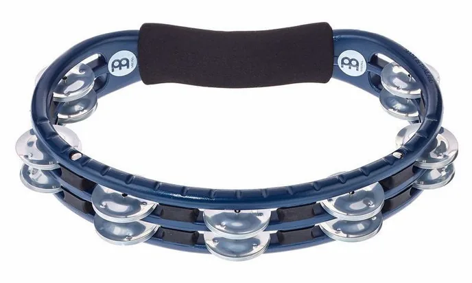 Meinl TMT1A-B Tambourine Alu Blue, de face sur fond neutre
