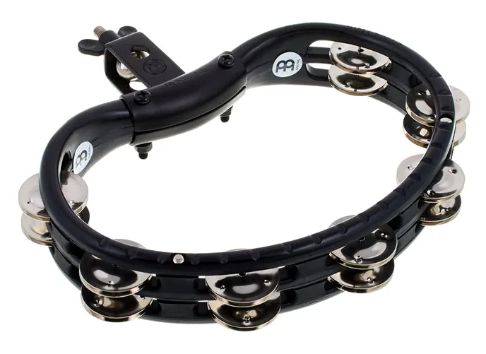 Meinl TMT2BK Tambourine, de face sur fond neutre