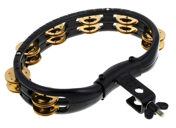 Meinl TMT2B-BK Tambourine, de face sur fond neutre