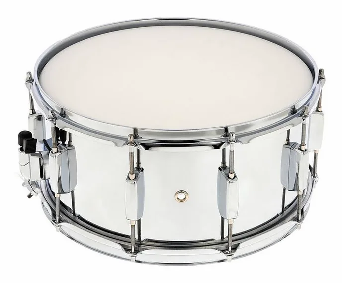 Millenium 14"x6,5" Power Steel Snare, vue de profil, photo 3
