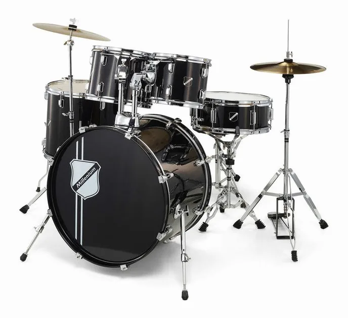 Millenium Focus 20 Drum Set Black, vue de face