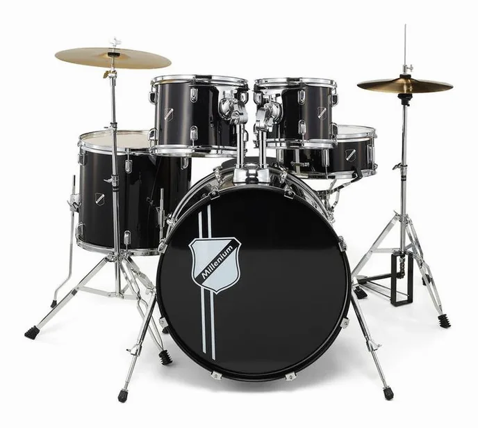 Millenium Focus 22 Drum Set Black, vue de face