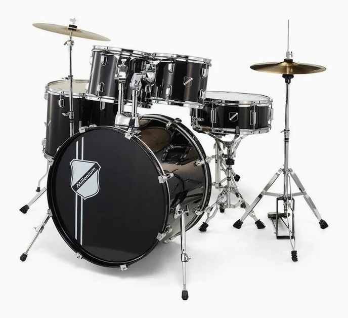 Millenium Focus 22 Drum Set Black, vue de profil, photo 2