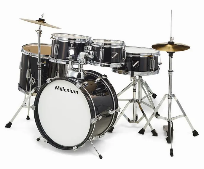Millenium Focus Junior Drum Set Black, vue de près, de face