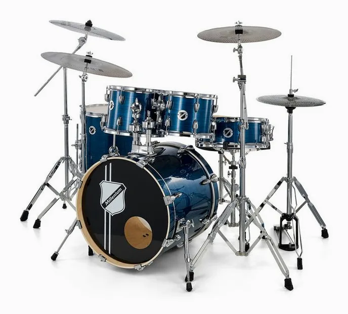 Millenium Hybrid Practice Drum Set BL, vue de près, de face