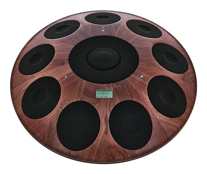 Neotone Mutant Digital Handpan Walnut, vue de près, de face