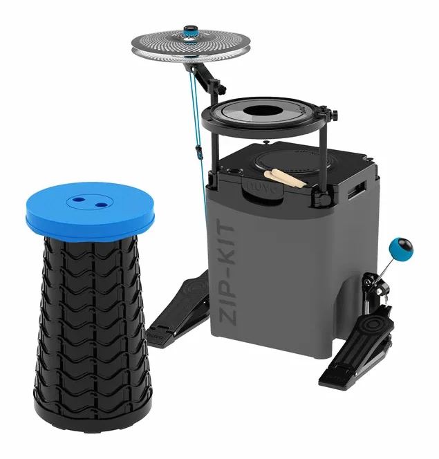 Nuvo Zip-Kit Essential Drum Kit, de face sur fond neutre