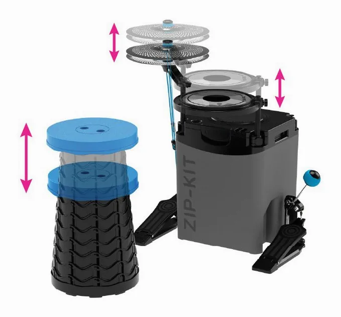 Nuvo Zip-Kit Essential Drum Kit, vue de face, photo 2