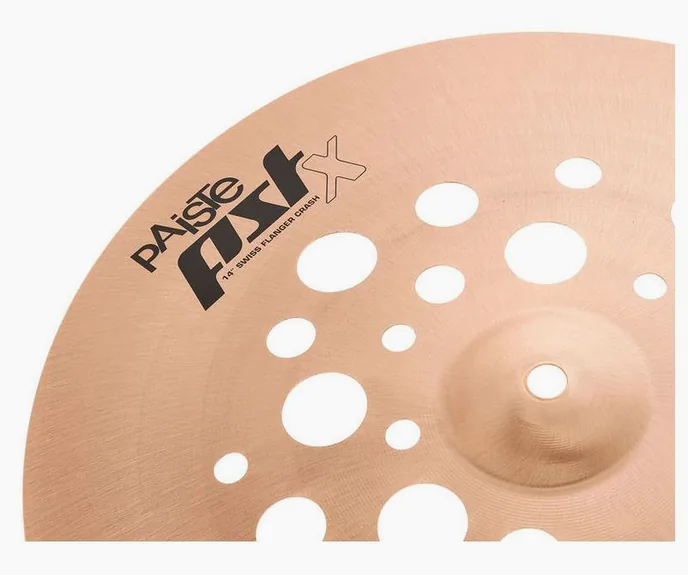 Paiste 14" PSTX Swiss Flanger Crash, vue de trois quarts, photo 3