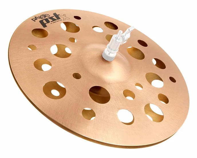 Paiste 14" PSTX Swiss Hats, de face sur fond neutre